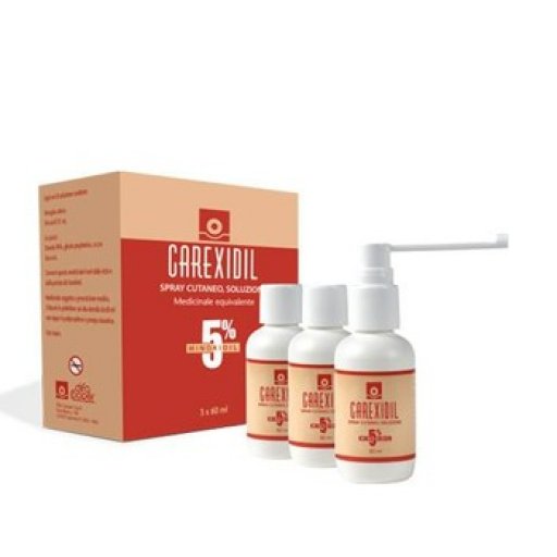 Difa Cooper - Carexidil 5% Spray Cutaneo Soluzione 3 Flaconi da 60ml per la Crescita dei Capelli