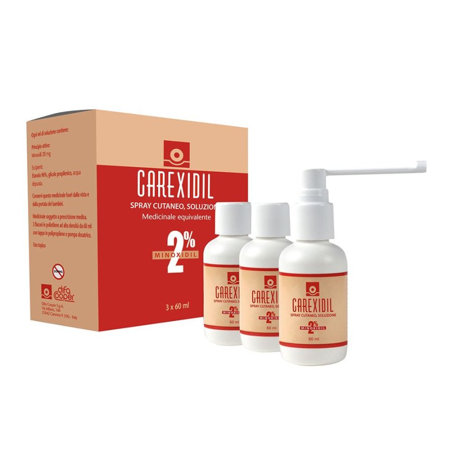 Carexidil 2% Spray Cutaneo, 3 x 60 ml