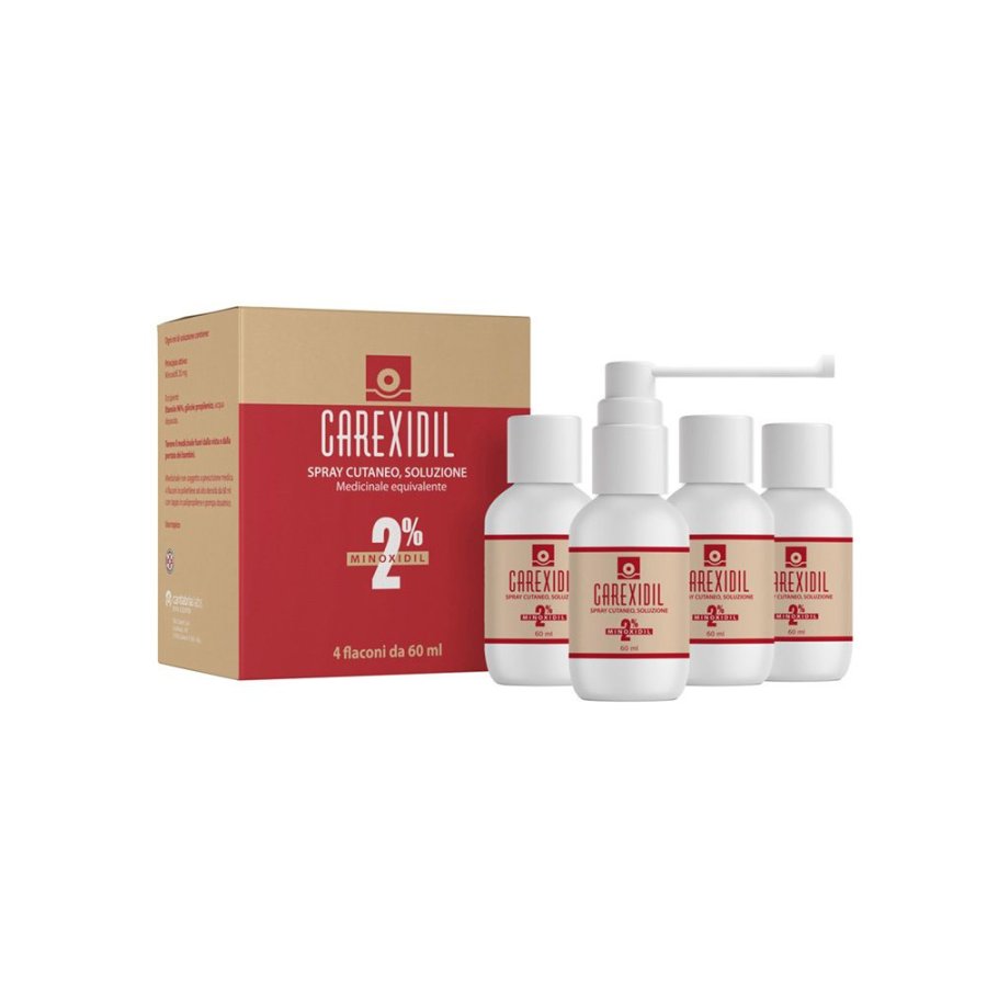 Carexidil 2% Spray Cutaneo Soluzione, 4 x 60 ml