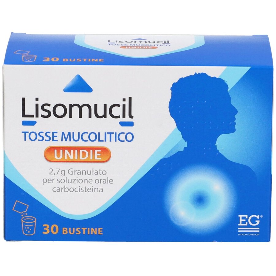 Lisomucil Tosse Mucolitico Unidie 2,7 g, 30 bustine Lisomucil Tosse Mucolitico Unidie 2,7 g, 30 bustine