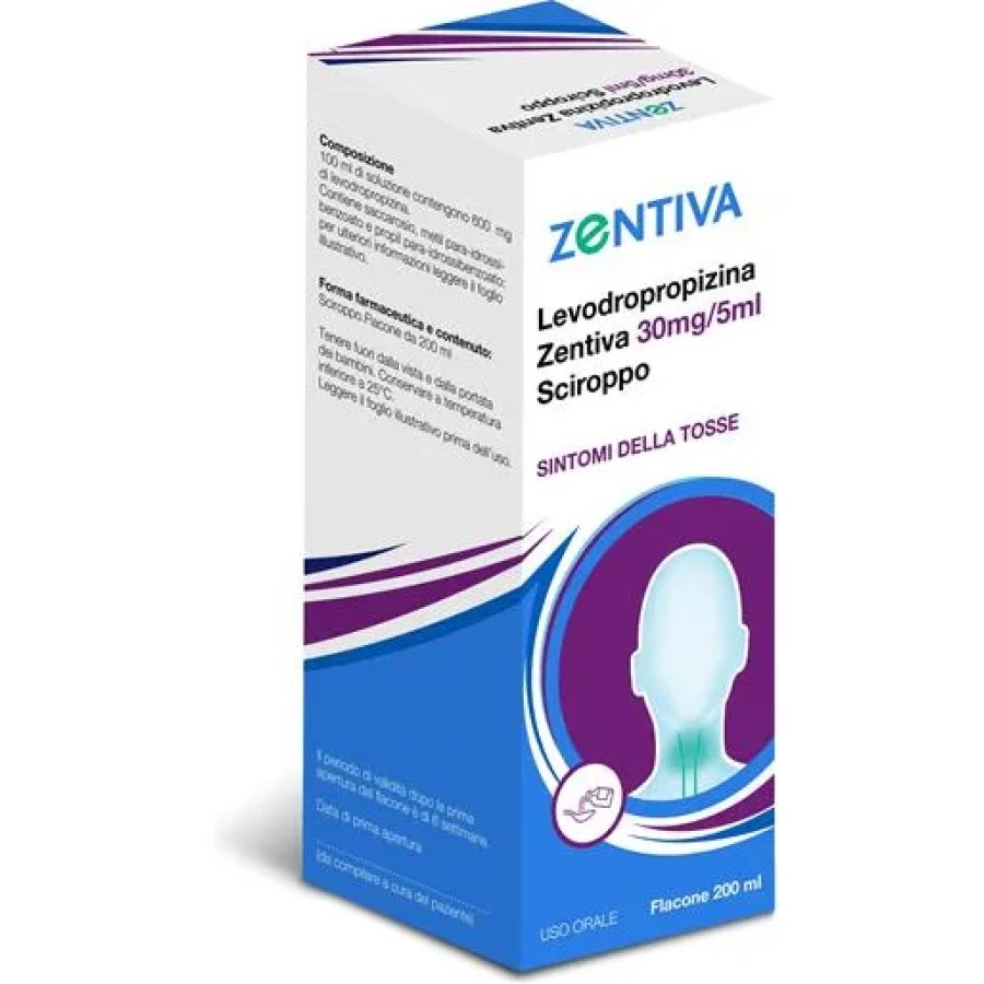 Levodropropizina Zent Sciroppo 200 ml - Trattamento tosse efficace con misurino dosatore