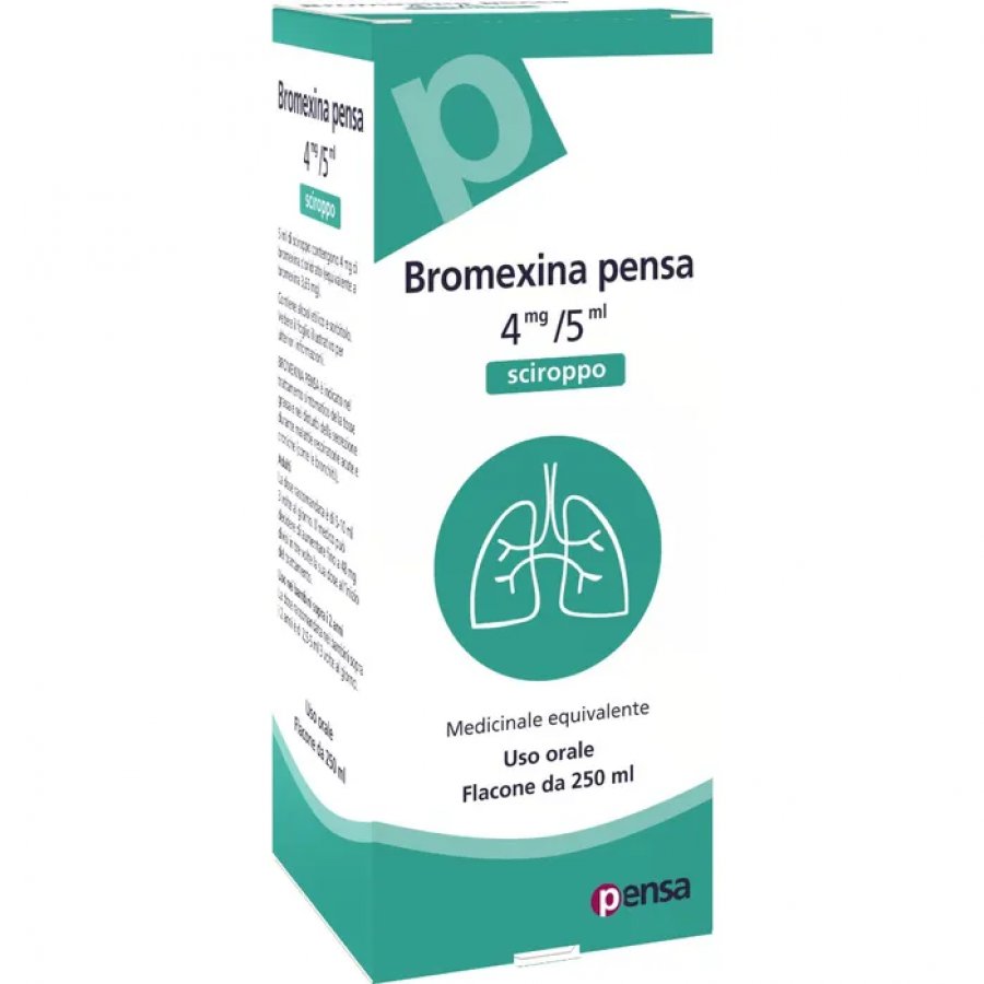 Bromexina Pensa Sciroppo 250ml 4mg/5ml - Espettorante per Affezioni Respiratorie