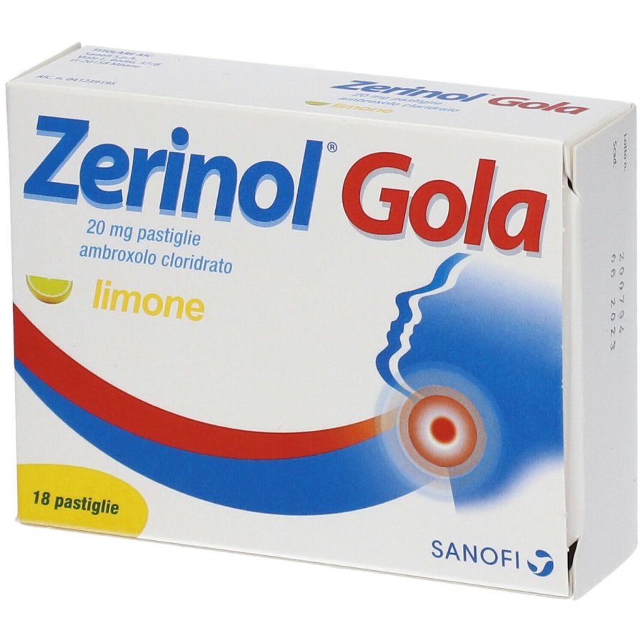 Zerinol Gola, 20 mg Ambroxolo Cloridrato, 18 Pastiglie