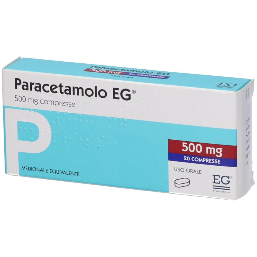 Paracetamolo 500 mg Antipiretico e Antidolorifico, 20 Compresse
