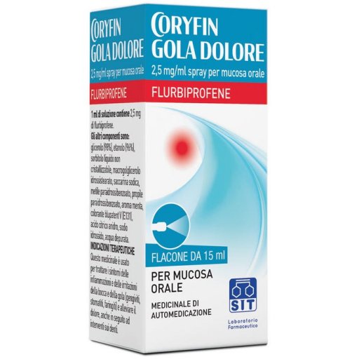 Coryfin Gola Dolore Spray 15ml - Rimedio Naturale per Lenire il Dolore alla Gola
