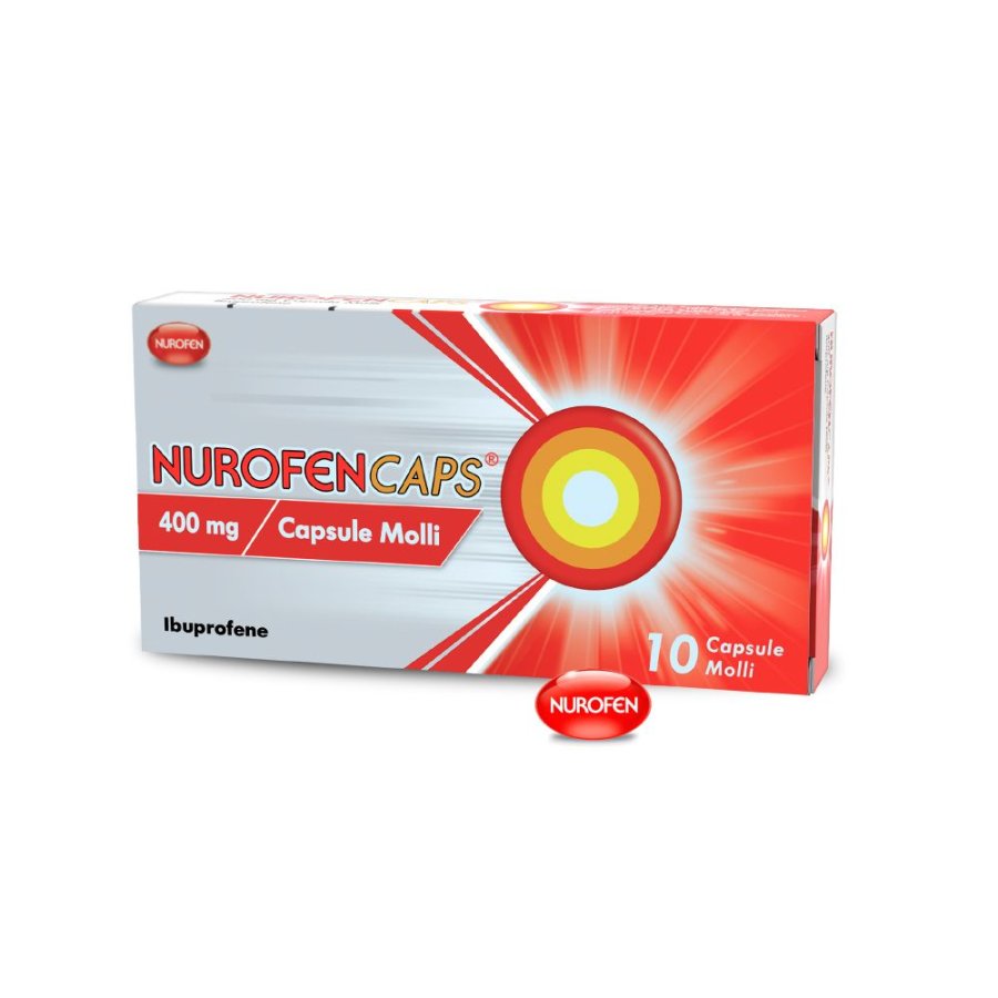 Nurofen Caps - 10 Capsule Molli 400mg - Sollievo Veloce e Efficace per il Dolore