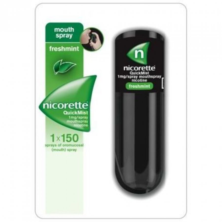 Nicorette Quick Spray Menta 13ml - Spray Oromucosale per il Trattamento della Dipendenza da Nicotina