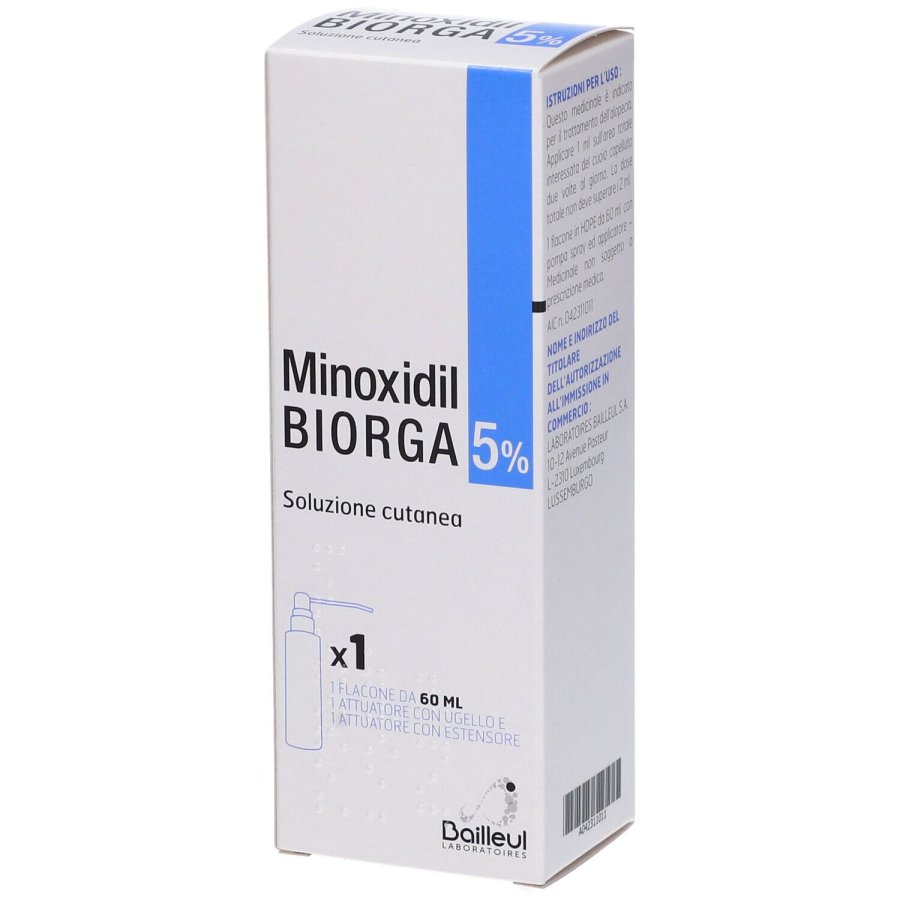 Biorga, Minoxidil 5% Soluzione Cutanea, 60 ml