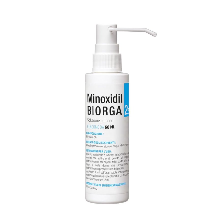 Biorga, Minoxidil 2% Soluzione Cutanea, 60 ml