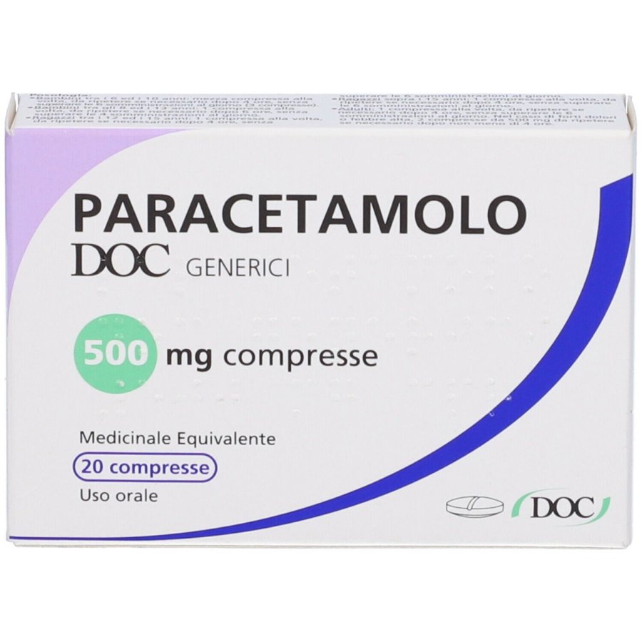 DOC, Paracetamolo 500mg Compresse, 20 Compresse