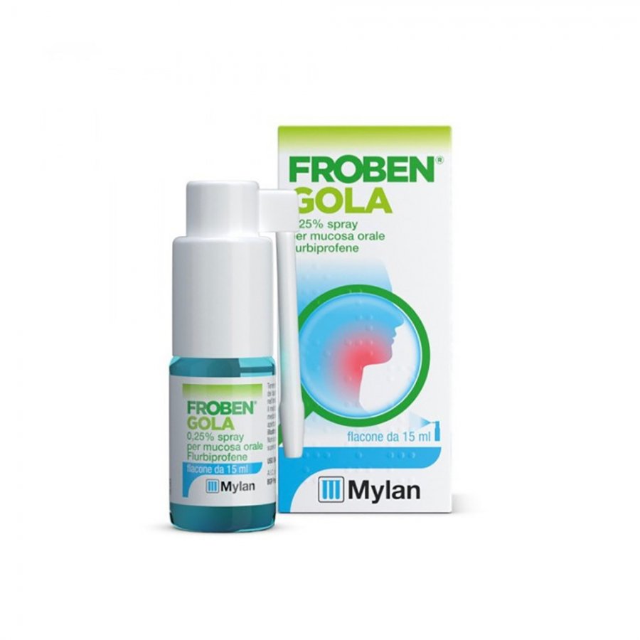 Froben Gola 0.25% Nebulizzatore Spray 15ml - Antinfiammatorio per Gola e Bocca