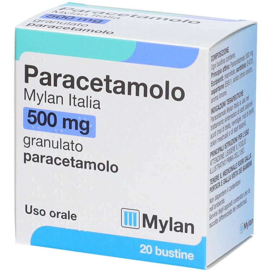 Mylan, Paracetamolo 500mg, 20 Bustine