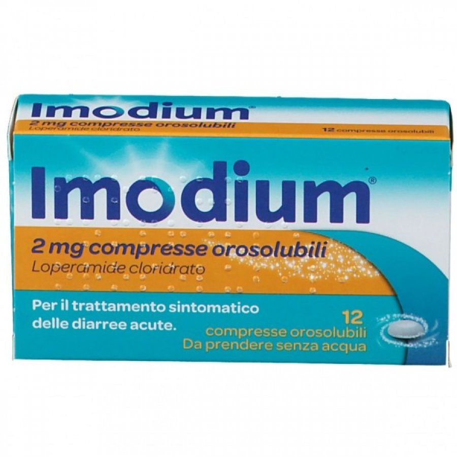 Imodium Diarree Acute, 12 Compresse Orosolubili 2mg - Trattamento per Diarrea Occasionale
