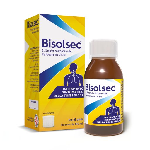 Bisolsec, Sciroppo Sedativo Tosse Secca, 190 ml