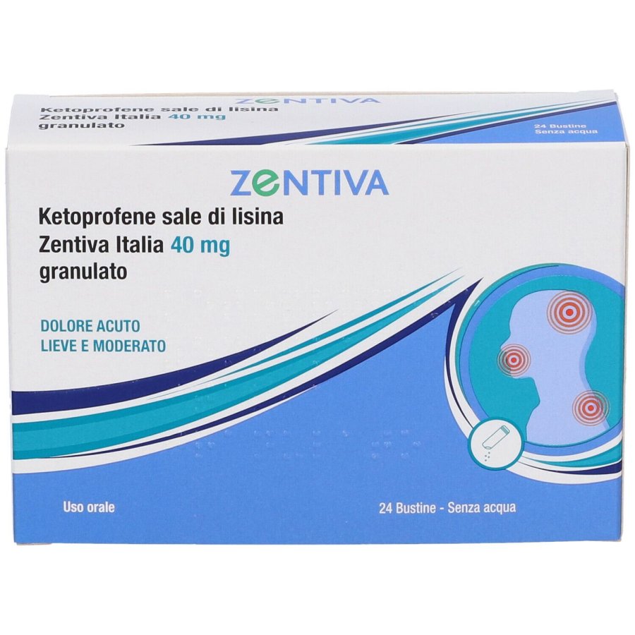 Zentiva Italia, Ketoprofene Sale di Lisina40 mg, 20 Bustine