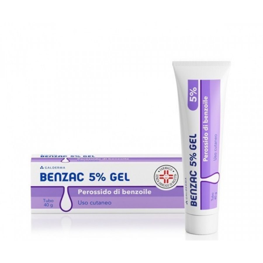 Benzac 5% Gel Tubo 40g - Trattamento Locale dell'Acne con Perossido di Benzoile