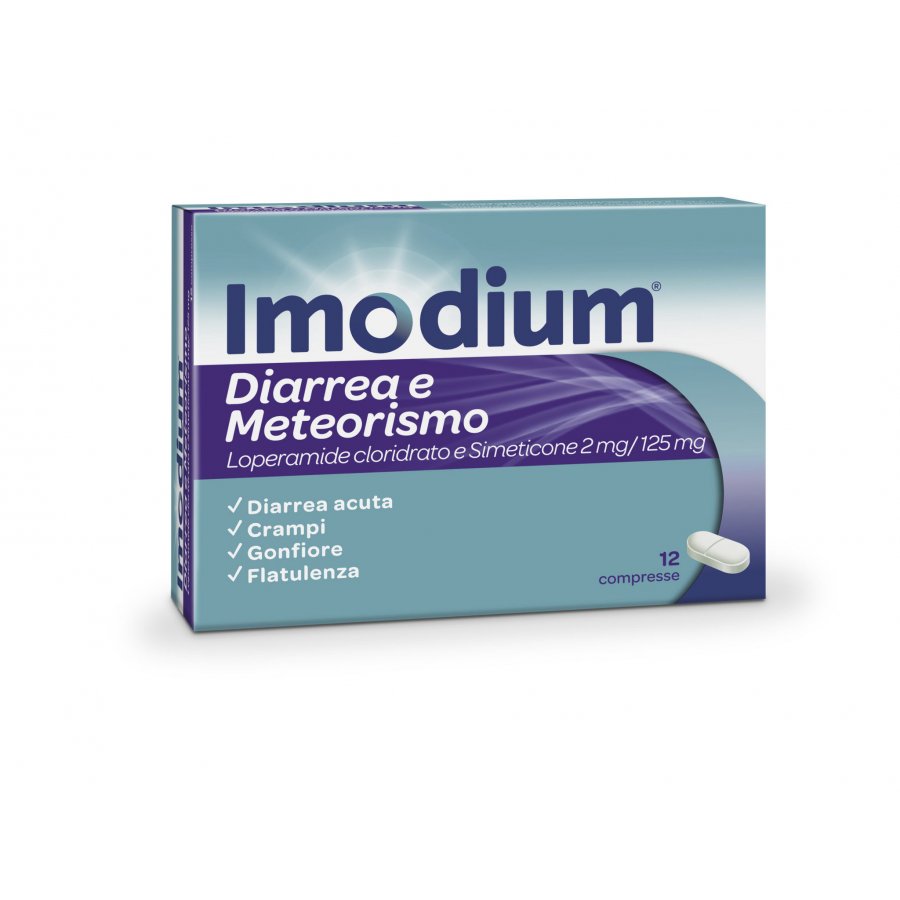 Imodium Diarrea e Meteorismo 2mg/125mg 12 Compresse - Antidiarroici efficaci