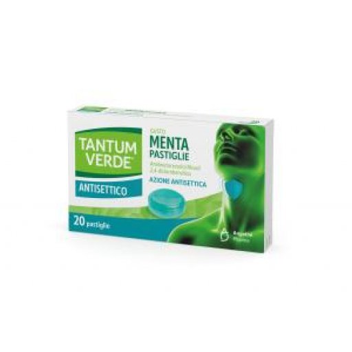 Tantum Verde Antisettico 20 Pastiglie Gusto Menta - Trattamento per il Cavo Faringeo