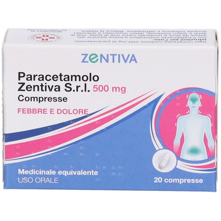 Paracetamolo Zentiva 500 mg Compresse, 20 pezzi - Antidolorifico e Antipiretico