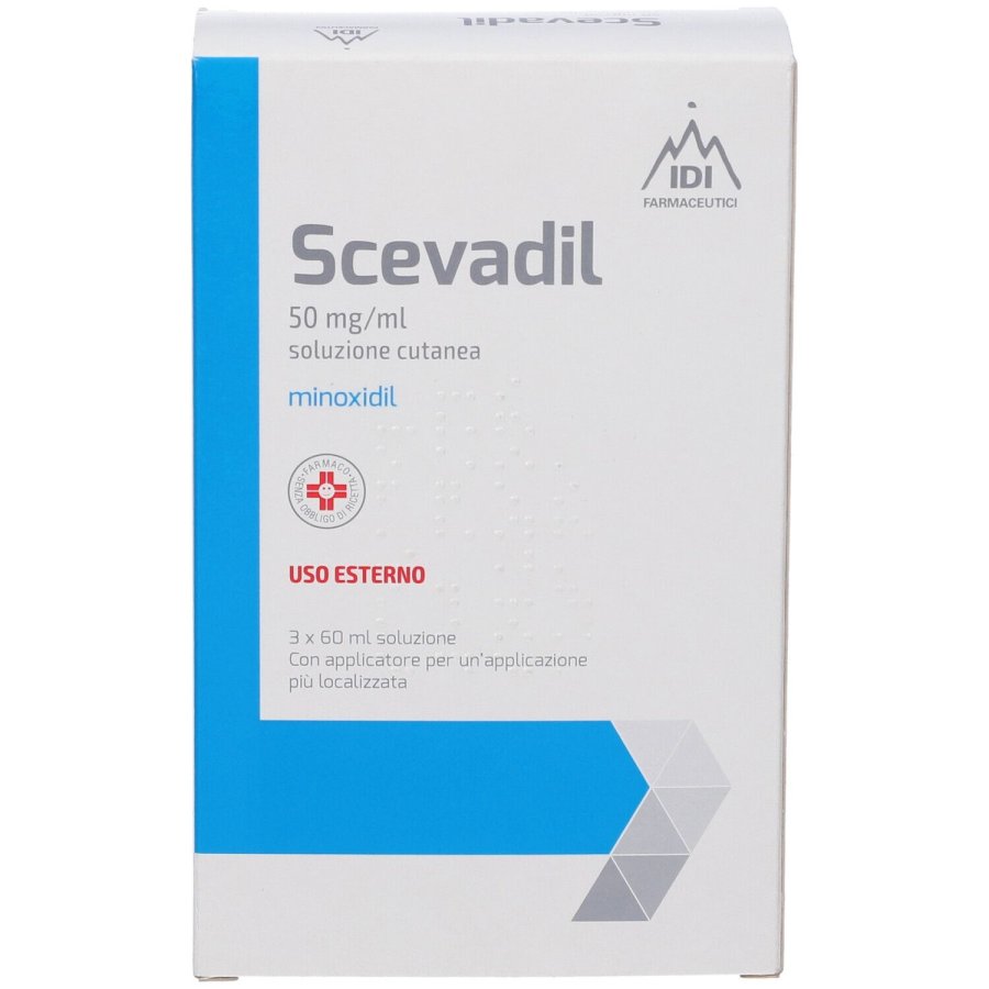 SCEVADIL Minoxidil 50 mg/ml Soluzione Cutanea, 3 flaconi
