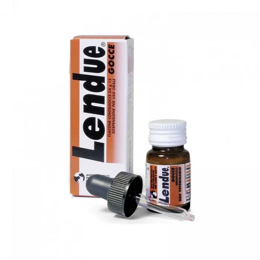 Lendue Gocce Orali Per Cani e Gatti 1 Flacone 12g 120mg/g - Antielmintico Polivalente a Base di Mebendazolo