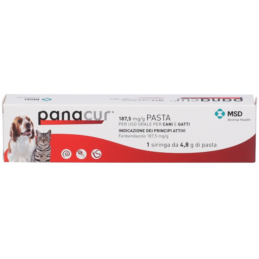 Panacur 187,5 mg/g Pasta Orale per Cani e Gatti, 1 Siringa 4,8 g