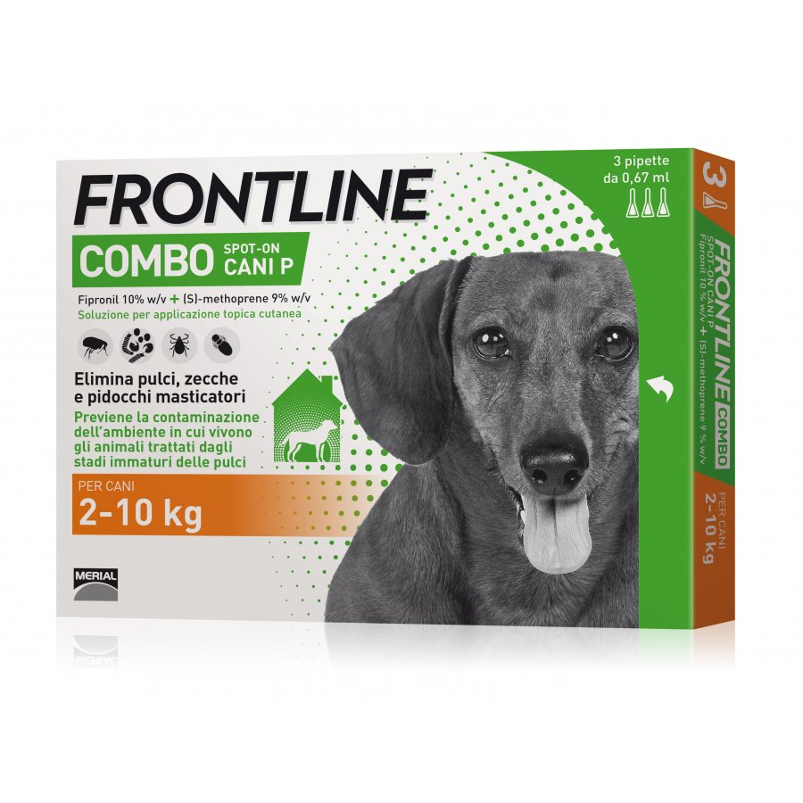 Frontline Combo Spot-On per Cani 3 Pipette da 0,67ml 2-10kg - Protezione Antiparassitaria per Cani di Piccola Taglia