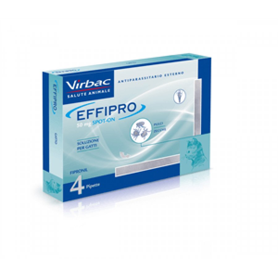 Virbac Effipro Spot-On Gatto 4 Pipette - Antiparassitario per Gatti - Protezione Duratura