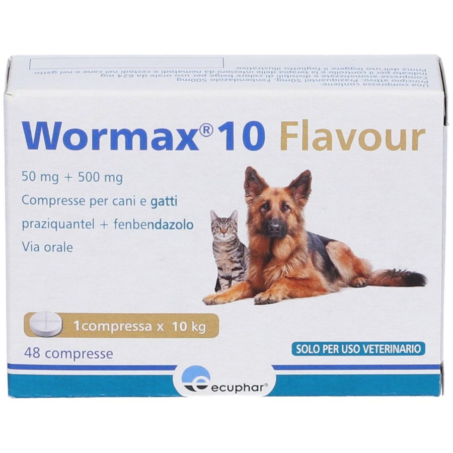 Wormax 10 Flavour 50 mg + 500 mg, 48 compresse Wormax 10 Flavour 50 mg + 500 mg, 48 compresse