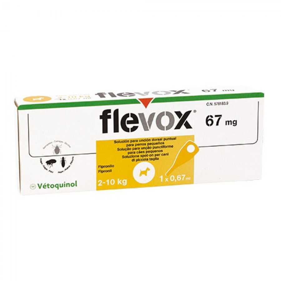 Flevox Spot-On Cani 2-10kg - 1 Pipetta da 0,67ml - Protezione Antiparassitaria Efficace