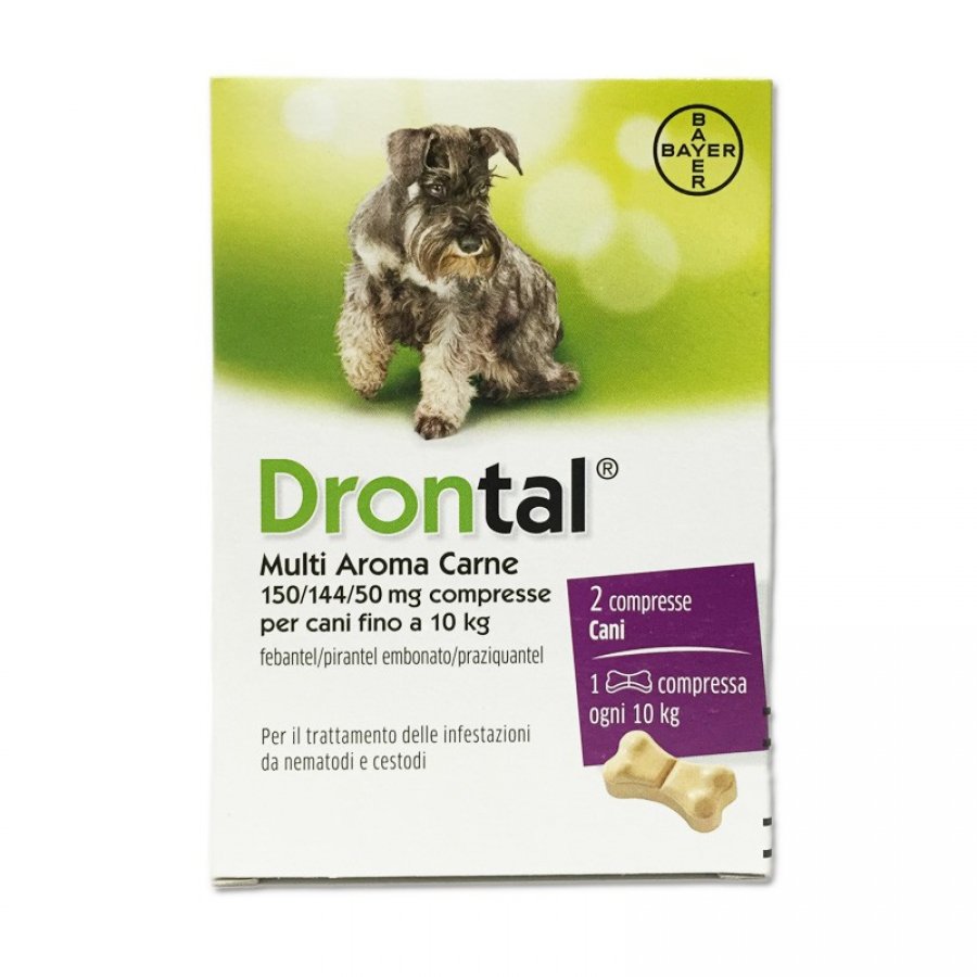 Drontal Multi Aroma Carne 2 Compresse per Cani - Antiparassitario Efficace per Vermi