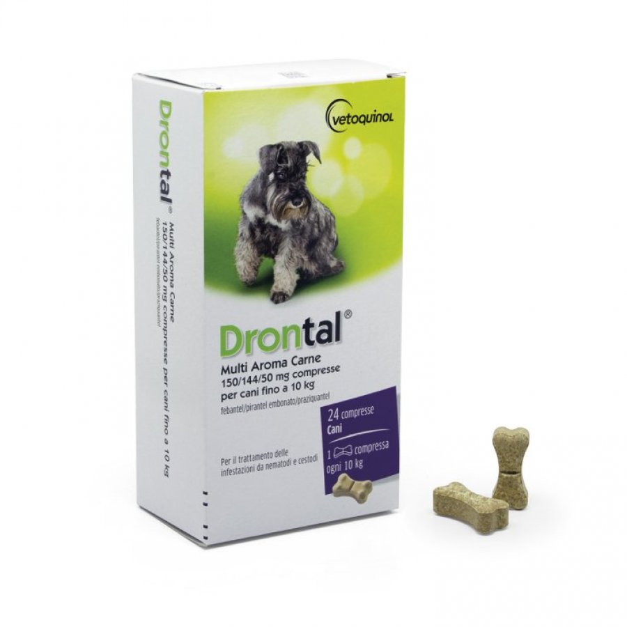 Drontal Multi Aroma Carne 24 Compresse per Cani - Antiparassitario Efficace per Vermi