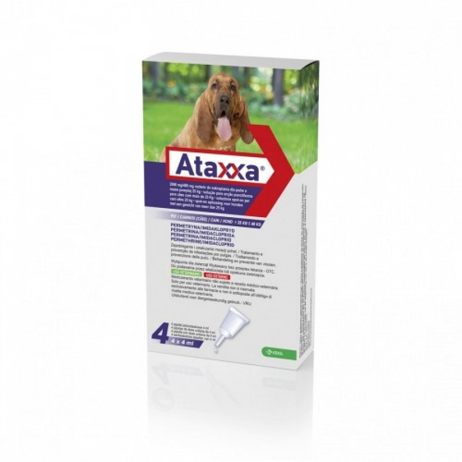 Ataxxa 2000mg/400mg Soluzione Spot-on per Cani Oltre 25kg - 4 Pipette da 4ml