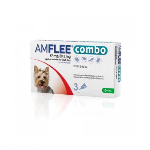 Amflee Combo Spot-On Soluzione per Cani 3 Pipette da 0,67ml - Protezione Antiparassitaria per Cani 2-10kg
