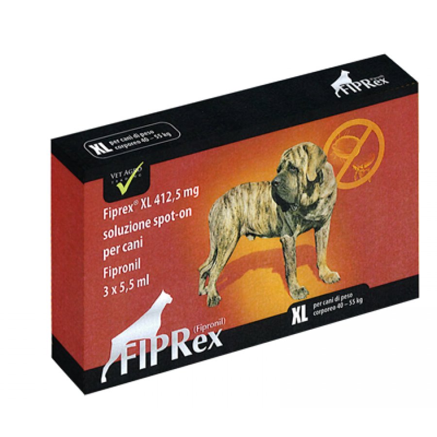 Fiprex Spot-on Cani - Protezione Antiparassitaria - 3 Pipette 5,5ml per Cani 40-55kg