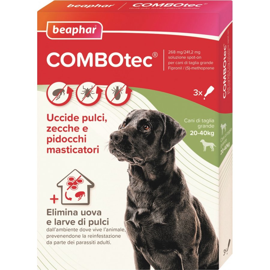 Combotec Soluzione Spot-on per Cani 3 Pipette da 2,68ml 20-40kg - Trattamento Antiparassitario per Cani di Taglia Media