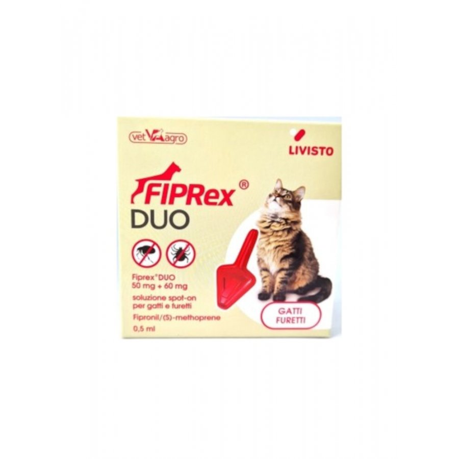 Fiprex Duo Spot-on Gatti e Furetti - Protezione Antiparassitaria - 1 Pipetta da 0,5ml