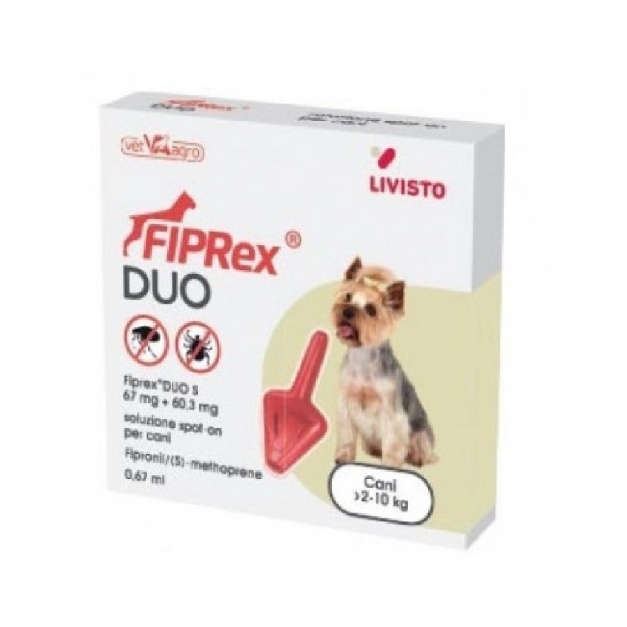 Fiprex Duo Spot-on Cani - Protezione Antiparassitaria - 1 Pipetta 0,67ml 2-10kg