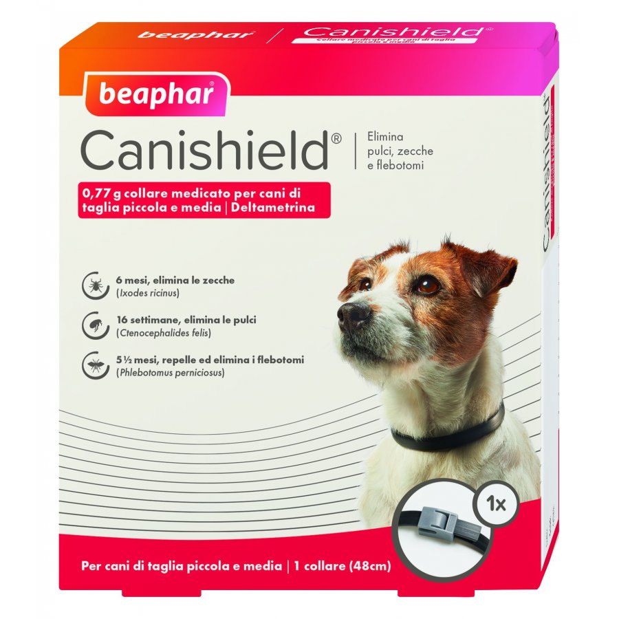 Canishield Collare per Cani di Taglia Piccola e Media 48cm - Protezione Antiparassitaria a Lungo Termine