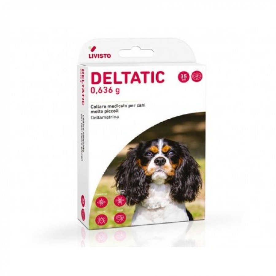 Deltatic 2 Collari Medicati 35cm per Cani di Taglia Molto Piccola - Protezione Antiparassitaria Duratura