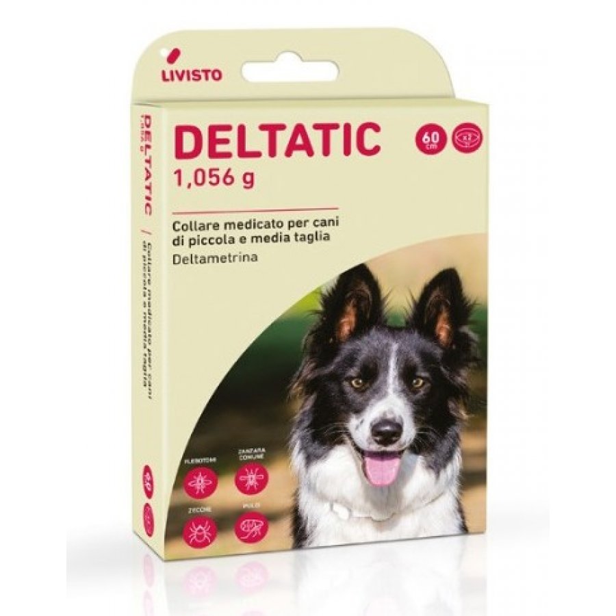 Deltatic 2 Collari Medicati 60cm per Cani di Taglia Piccola e Media - Protezione Antiparassitaria Lunga Durata