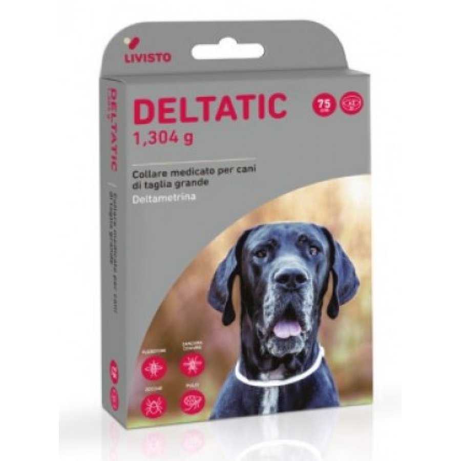 Deltatic 2 Collari Medicati 75cm per Cani di Taglia Grande - Protezione Antiparassitaria Duratura