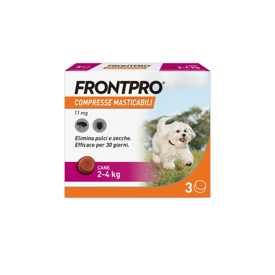 FRONTPRO Antiparassitario Per Cani 2-4 Kg, 3 Compresse Masticabili