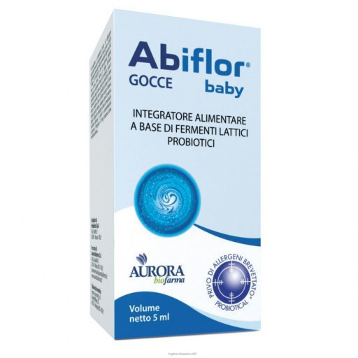 Abiflor Gocce Baby 5ml - Integratore Probiotico Fermenti Lattici per Flora Batterica Intestinale