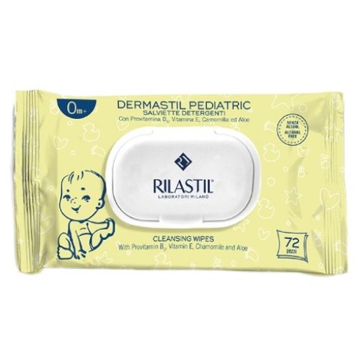 Rilastil Dermastil Pediatric Salviette 72 Pezzi - Salviette Umidificate per la Cura della Zona Pannolino