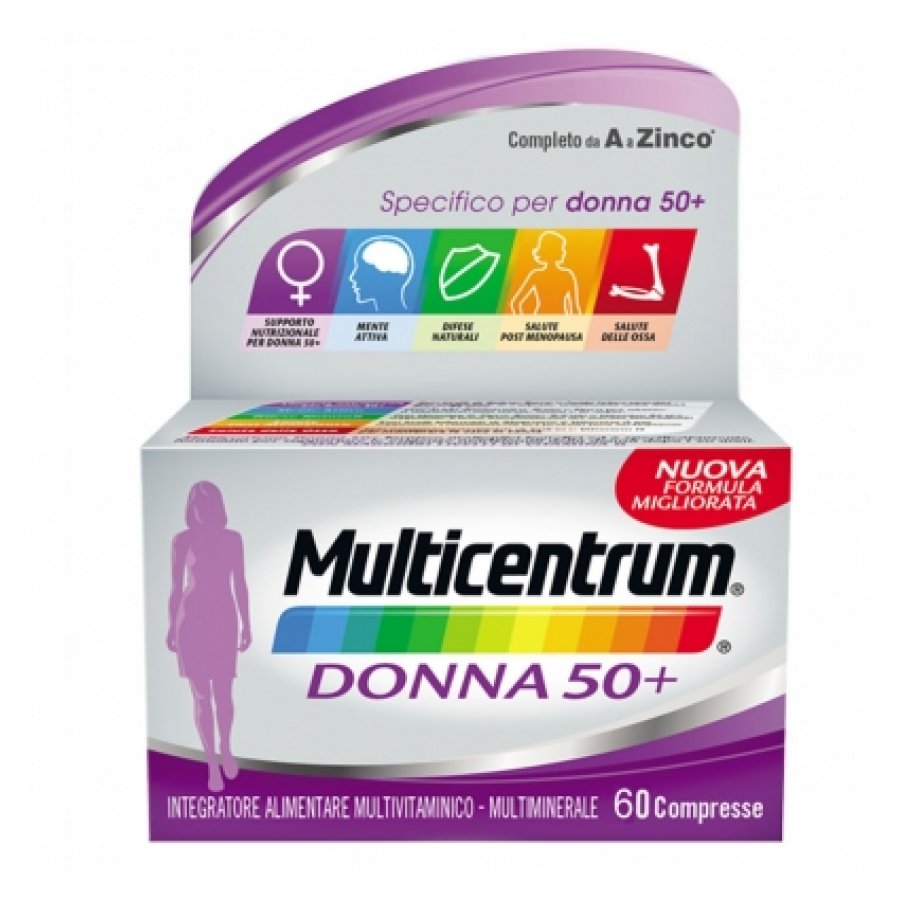 Multicentrum Donna 50+ - 60 compresse - Integratore multivitaminico per donne over 50