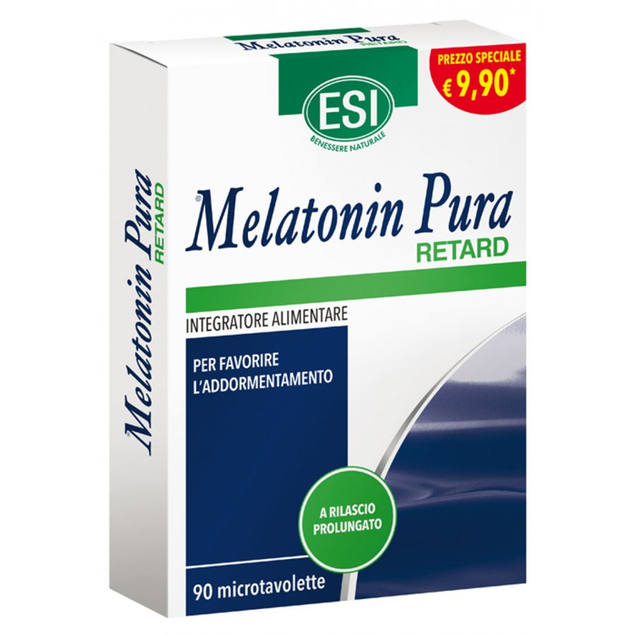 Esi Melatonin Pura Retard Integratore Sonno Rilassante, 90 Microtavolette – Supporto per un Riposo Naturale e Senza Stress