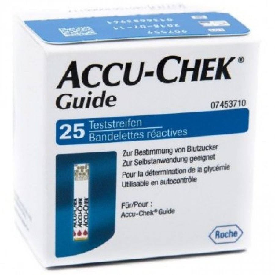 Accu-Chek Guide 25 Strisce Reattive - Strisce per la Misurazione della Glicemia, Confezione da 25