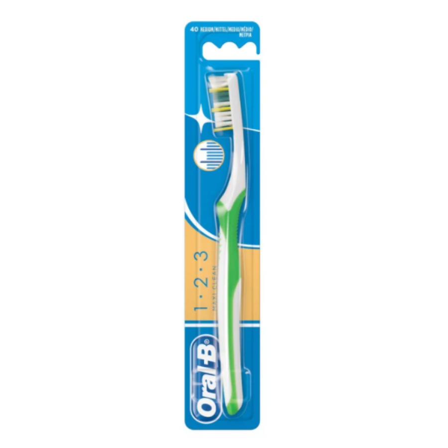 Oral-B - Spazzolino manuale 1 2 3 Maxi Clean, spazzolino denti