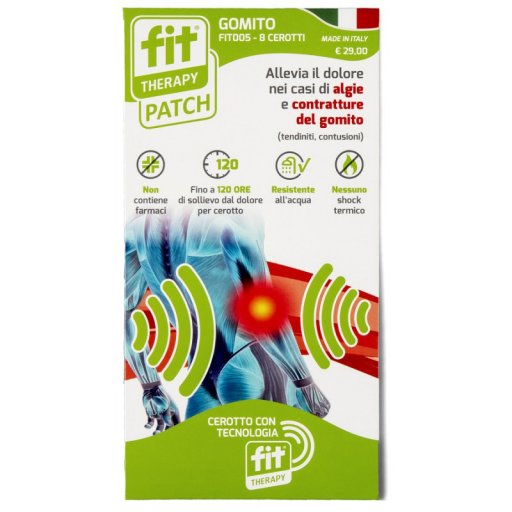 Fit Therapy Patch Cerotto Gomito, 8 Cerotti – Sollievo per Dolori Articolari e Muscolari